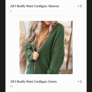 All I really want cardigan